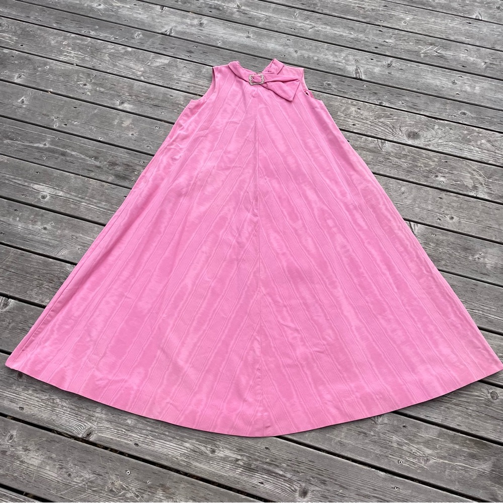 BERGDORF GOODMAN Vintage 60s Pink Mod Dramatic Trapeze Tent Oversized Midi Dress